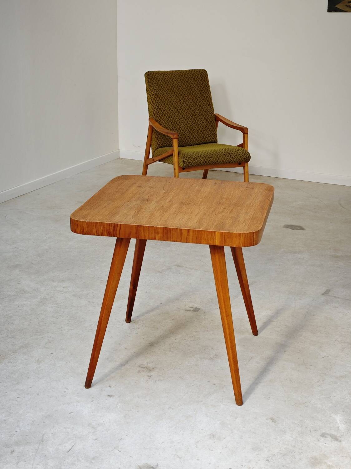 Cesky Nabytek wooden side table, former Czechoslovakia 1960