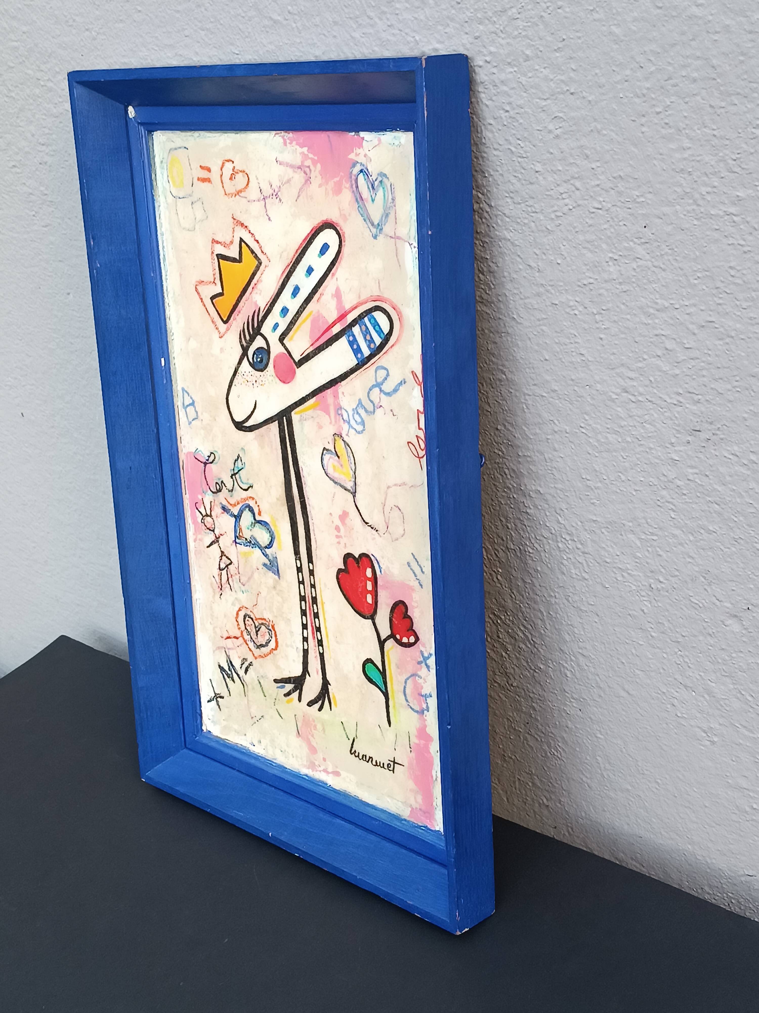 Contemporary tableau framed in resin, acrylic by Magali Marmet