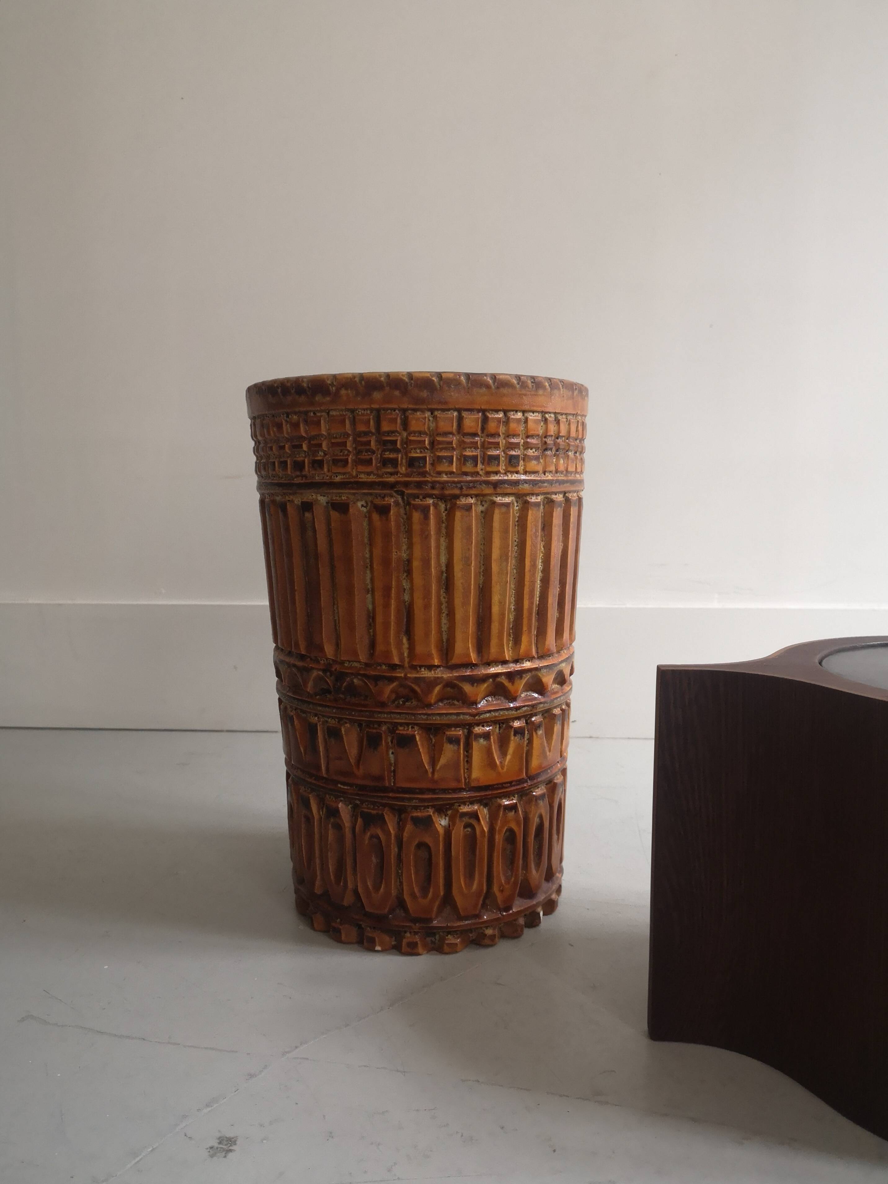 Large ceramic vase signed marius bessone vallauris 1950