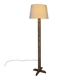 Vintage brutalist floor lamp made of turned wood.