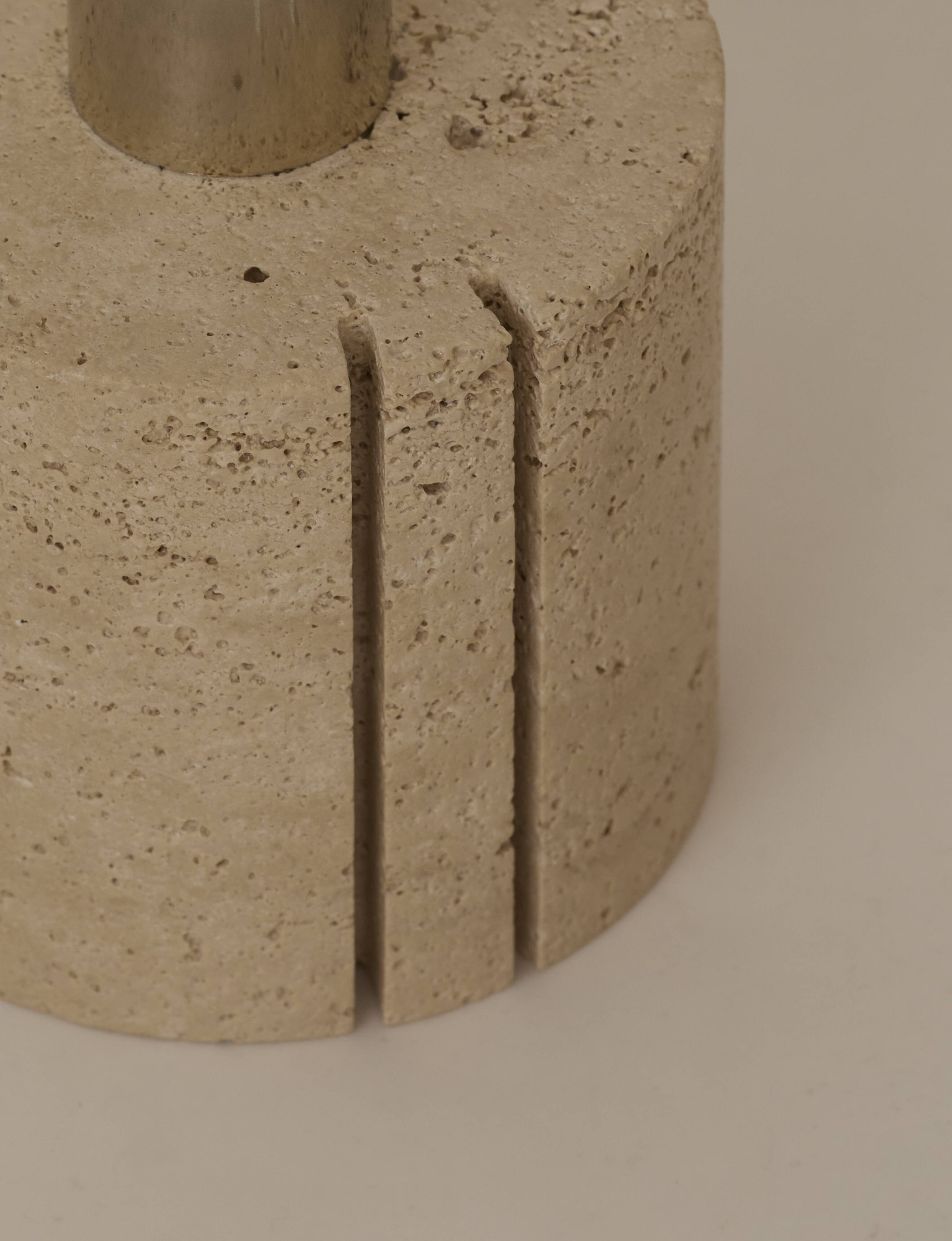 Travertine table lamp base by Fratelli Mannelli Italy c. 1970