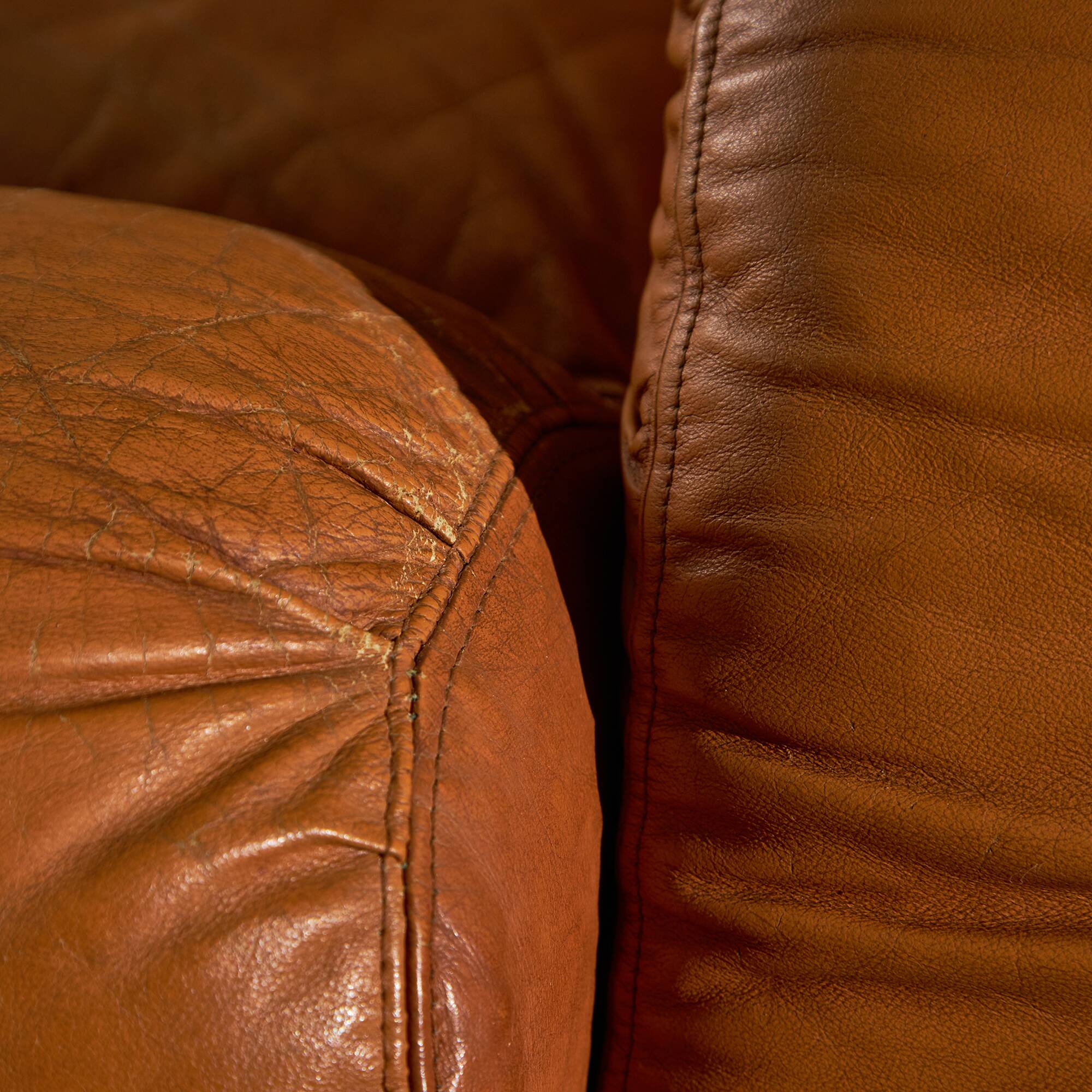 Light Warm Brown Leather Sofa Set