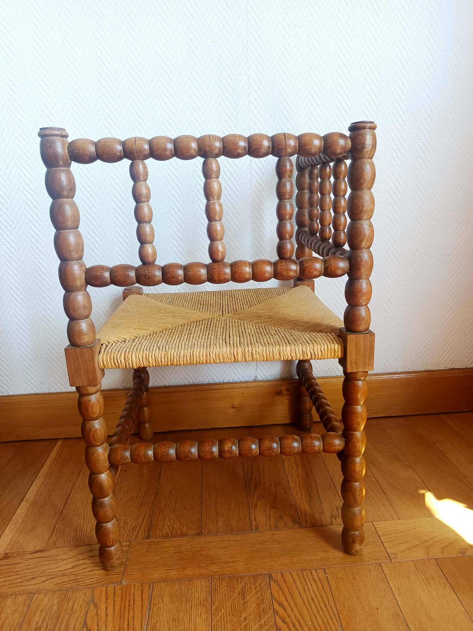 Paire de chaises bobin dites "coin de feu", Hollande