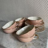 Set of seven pink Villeroy Boch porcelain cups