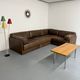 Modular corner sofa DS-76 in brown leather, designed by De Sede, 1980s.