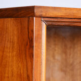 Art deco walnut bookcase, well-preserved original condition, czechia, 1950s
