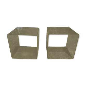 Pair of bedside tables in plexiglass smoked 70