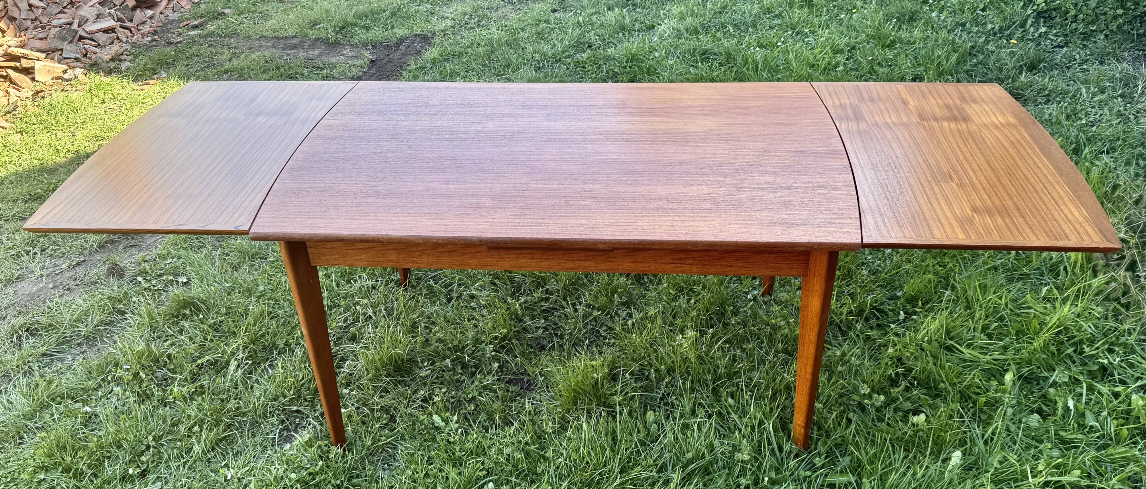 Scandinavian extendable teak dining table