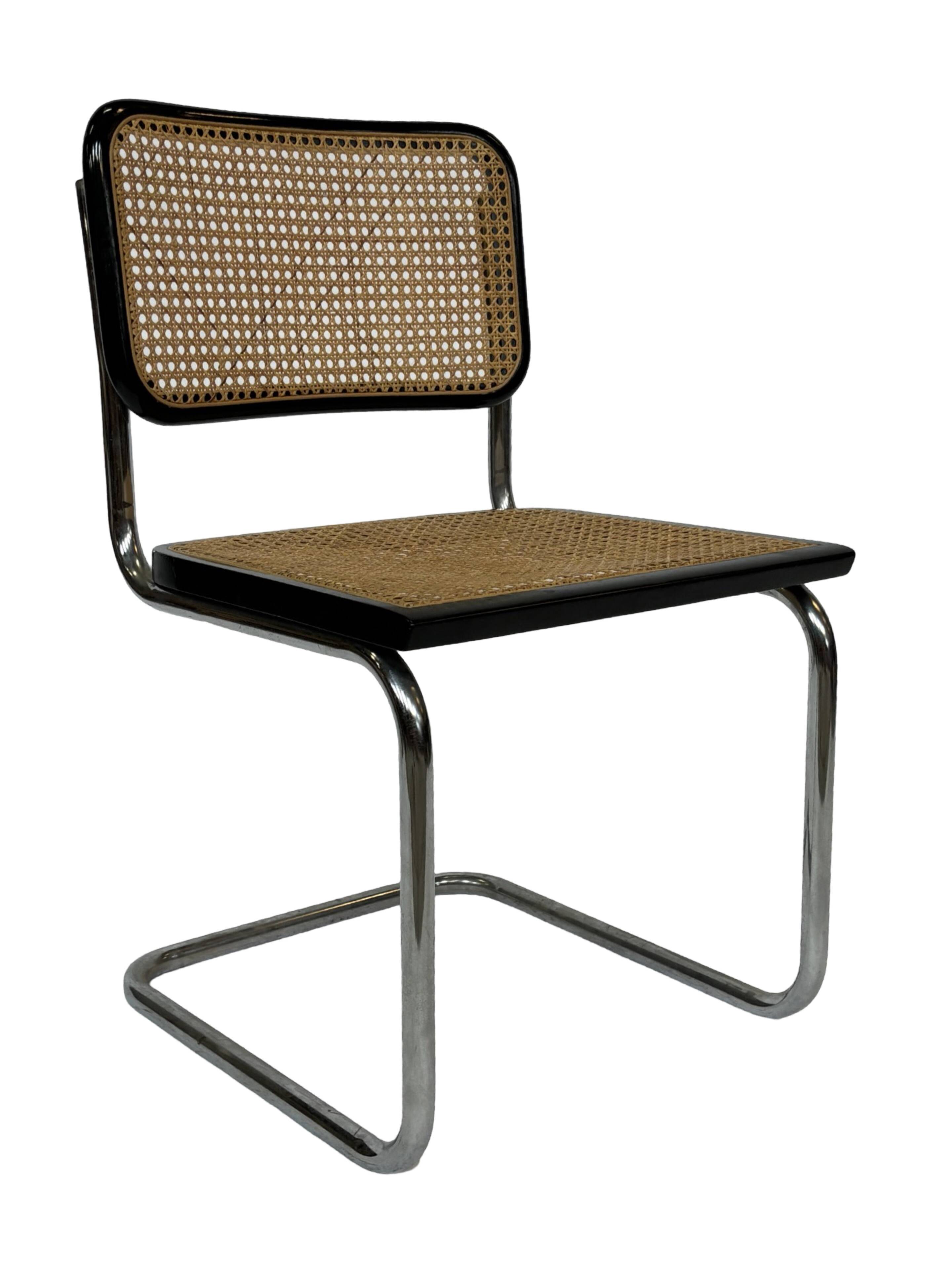 Cesca chair b32 model in chrome and black by Marcel Breuer