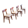 4 vintage Scandinavian "Freya" chairs in natural linen boucle.