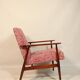 Vintage armchair and footrest red lobster Boho style fabric design by H.Lis 300-190 model