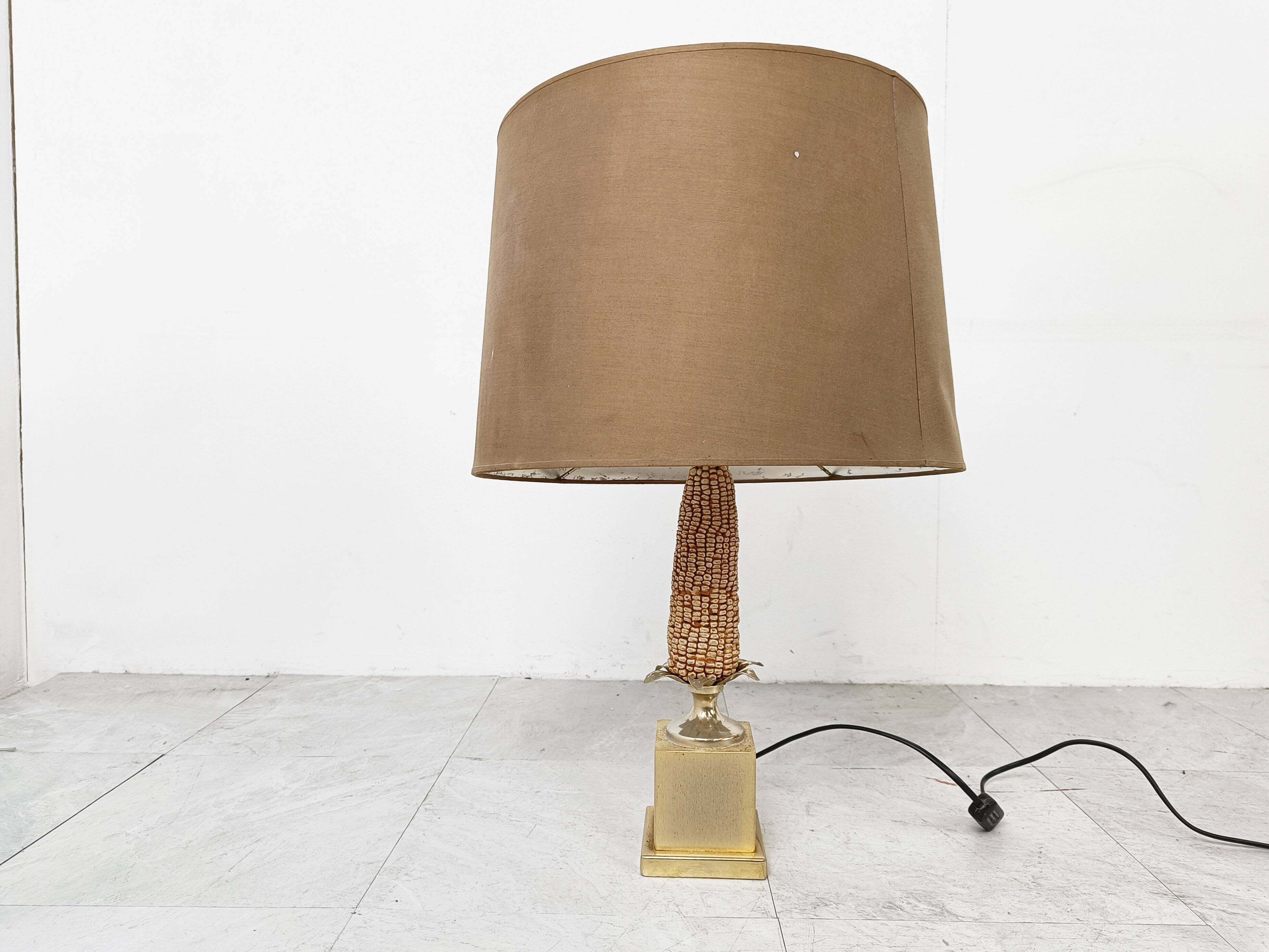 Vintage French corn table lamp, 1970s