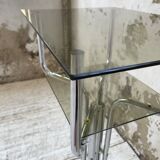 80s glass and marble console