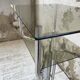 80s glass and marble console