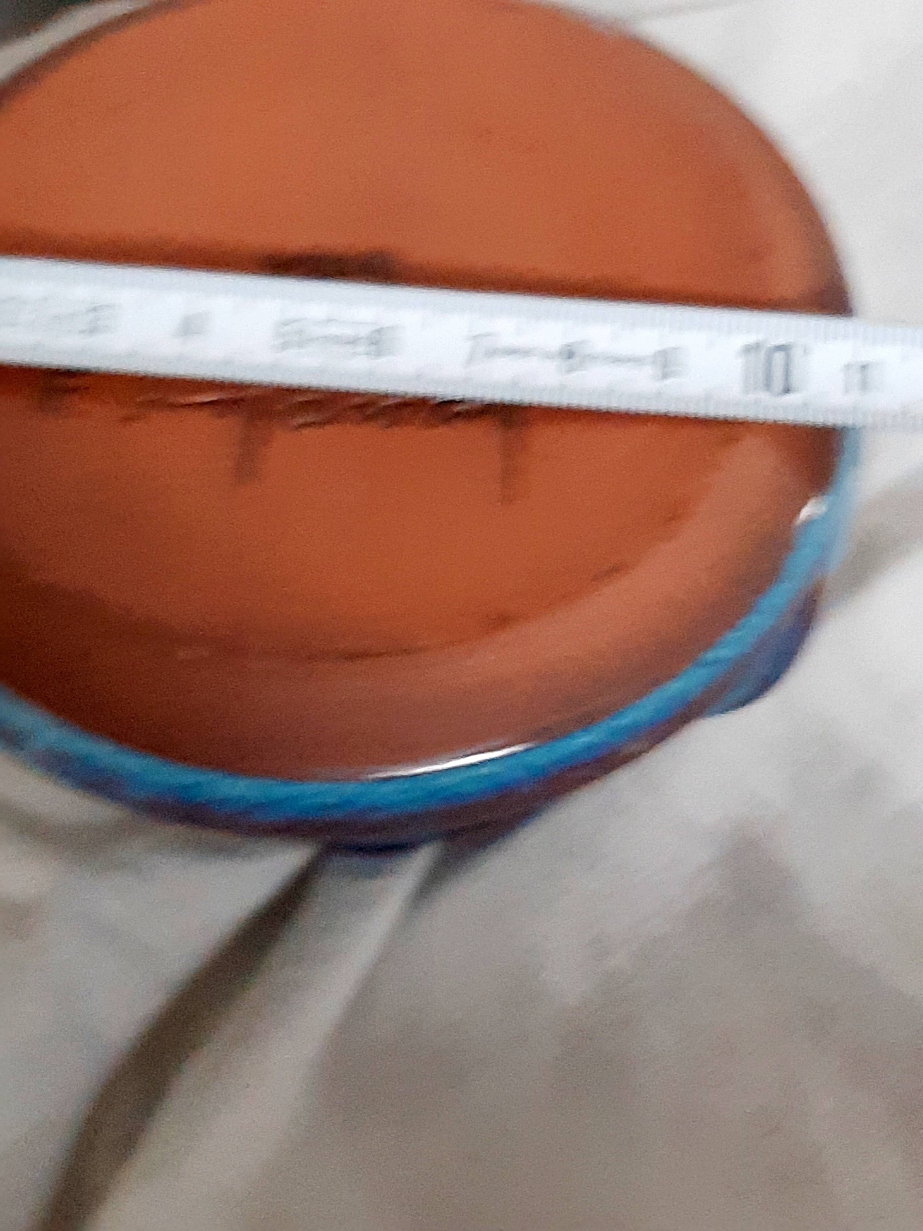 Blue stoneware candlestick signed Emile Masson