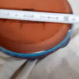 Blue stoneware candlestick signed Emile Masson