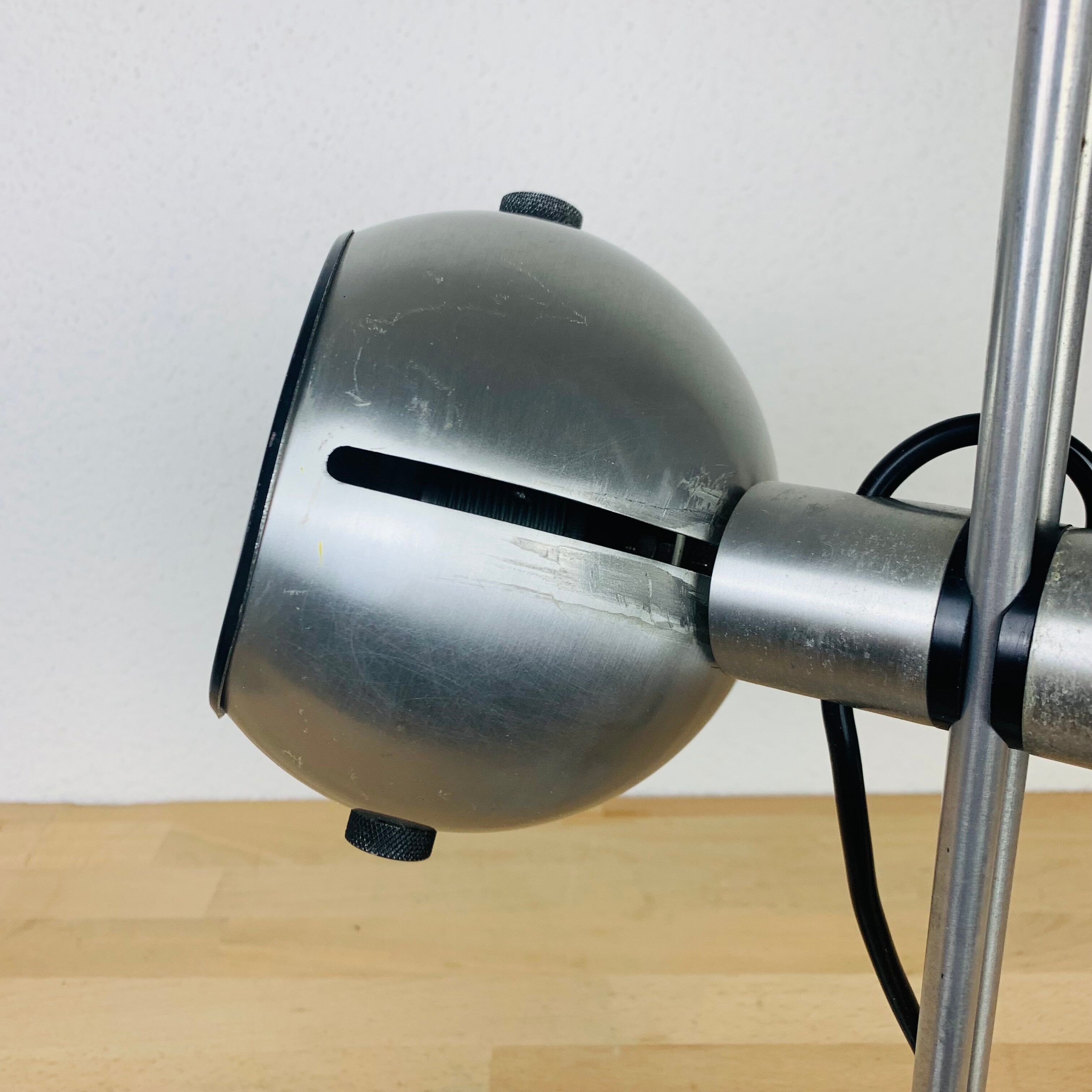 Spot lamp eyeball brushed aluminum 70s