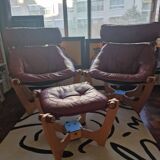 Pair of Luna armchairs and ottoman by Odd Knutsen, Scandinavian design