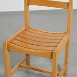 André Sornay, set of six beechwood chairs, France 1960