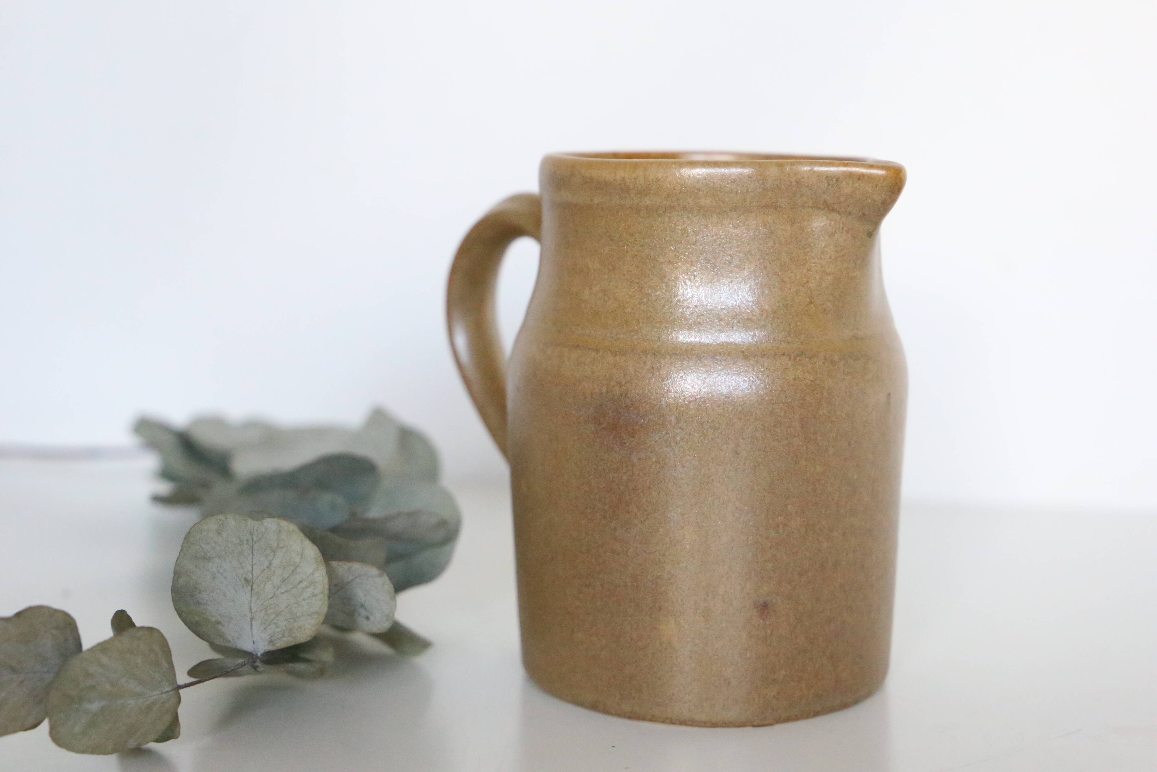 Cruche grès digoin, vernis mat, made in france, vintage