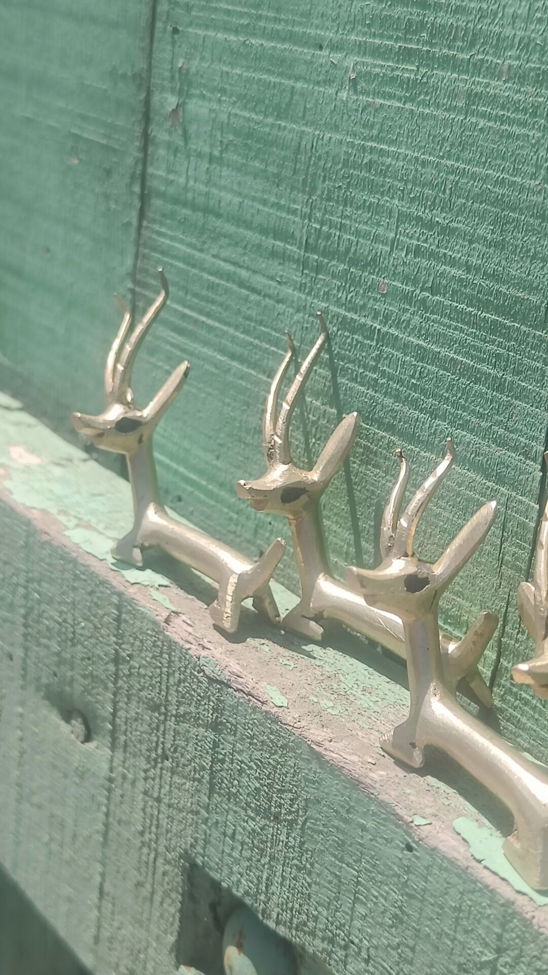 Solid brass knife holder gazelle antelope