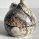 Vintage Marble Chicken with Eggs Sculpture