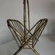 1960 magazine rack faux bamboo in beaten gold iron Italian craftsmanship
