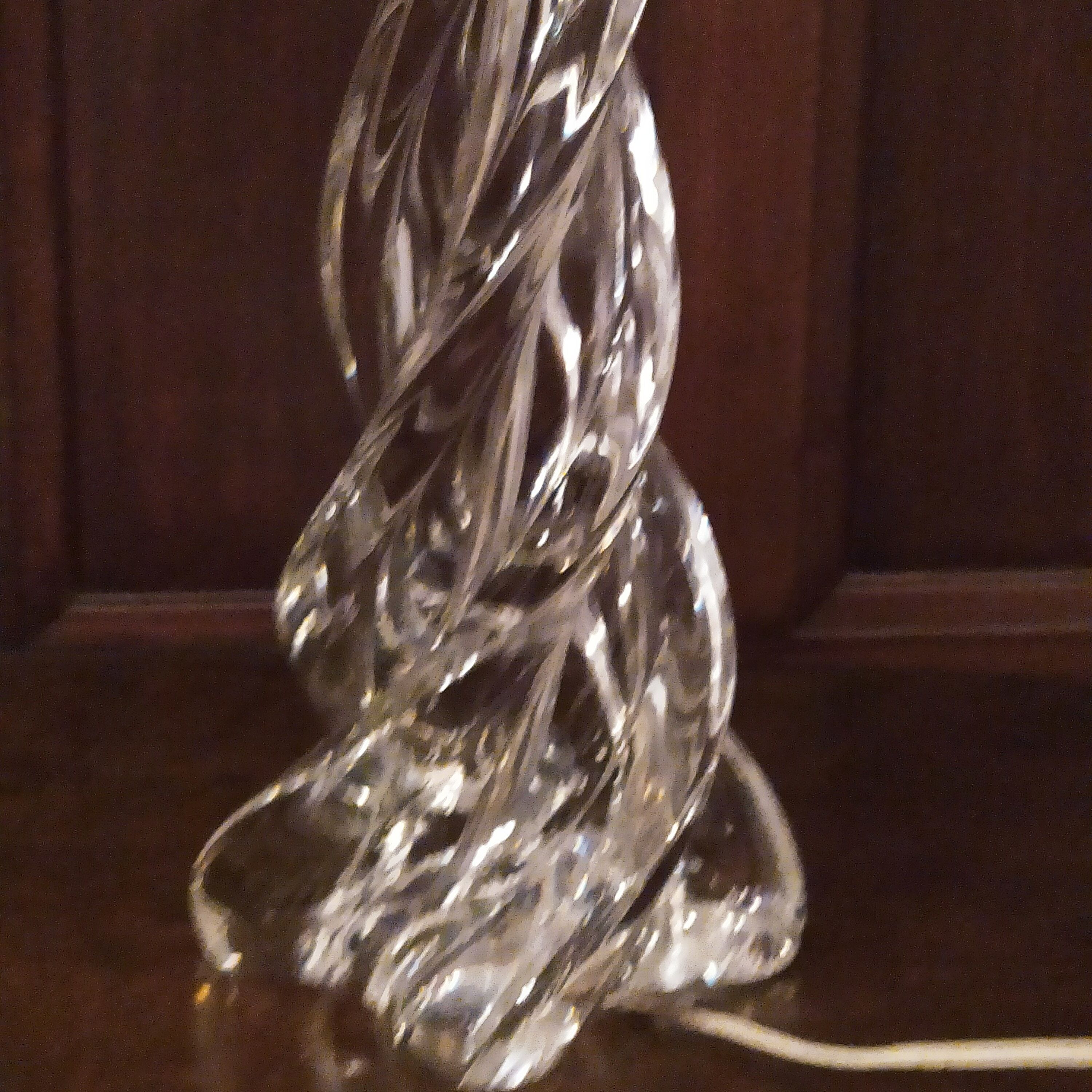 Lamp foot in twisted Sèvres crystal 1960