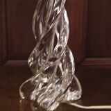 Lamp foot in twisted Sèvres crystal 1960
