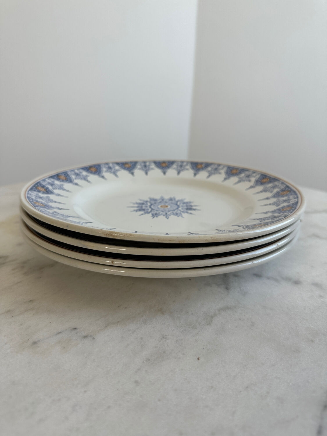 Lot de 4 assiettes Terre de fer St Amand