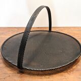 Black metal basket by Mathieu Mategot