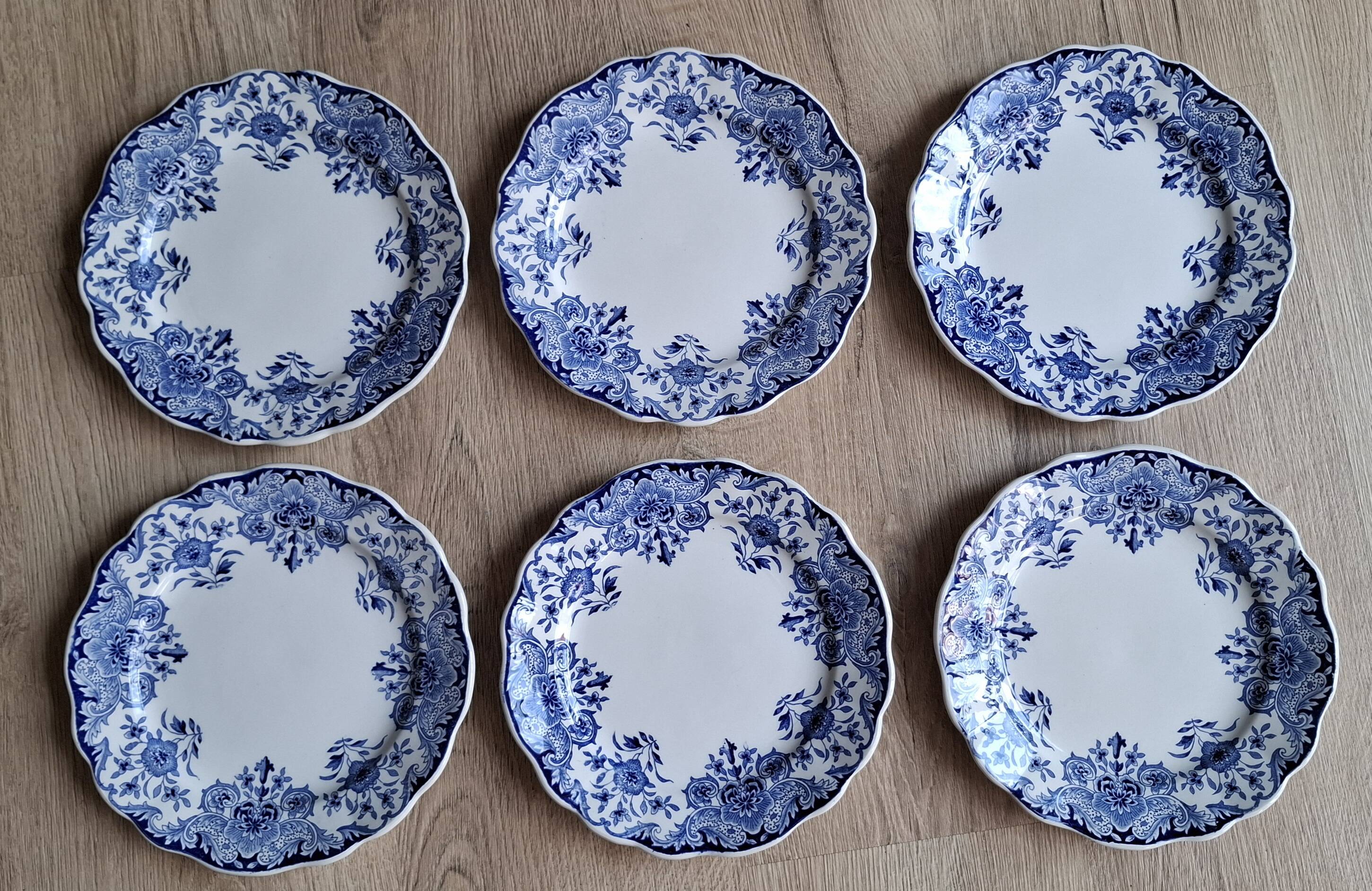 Set 6 assiettes plates Dordrecht 1920