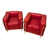 Paire de fauteuils LC2 Le Corbusier