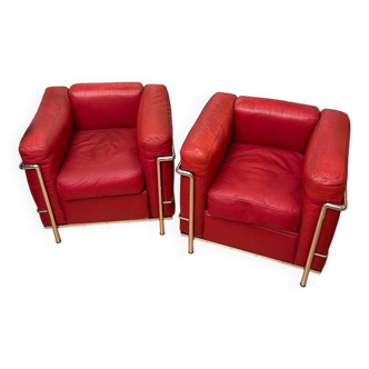 Paire de fauteuils LC2 Le Corbusier