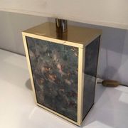 Lamp in gilded metal and stylized glass. In the style of Aldo Tura