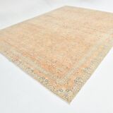 Grand Tapis Vintage Saumon et Beige, Motifs Classiques, 298x400 Cm
