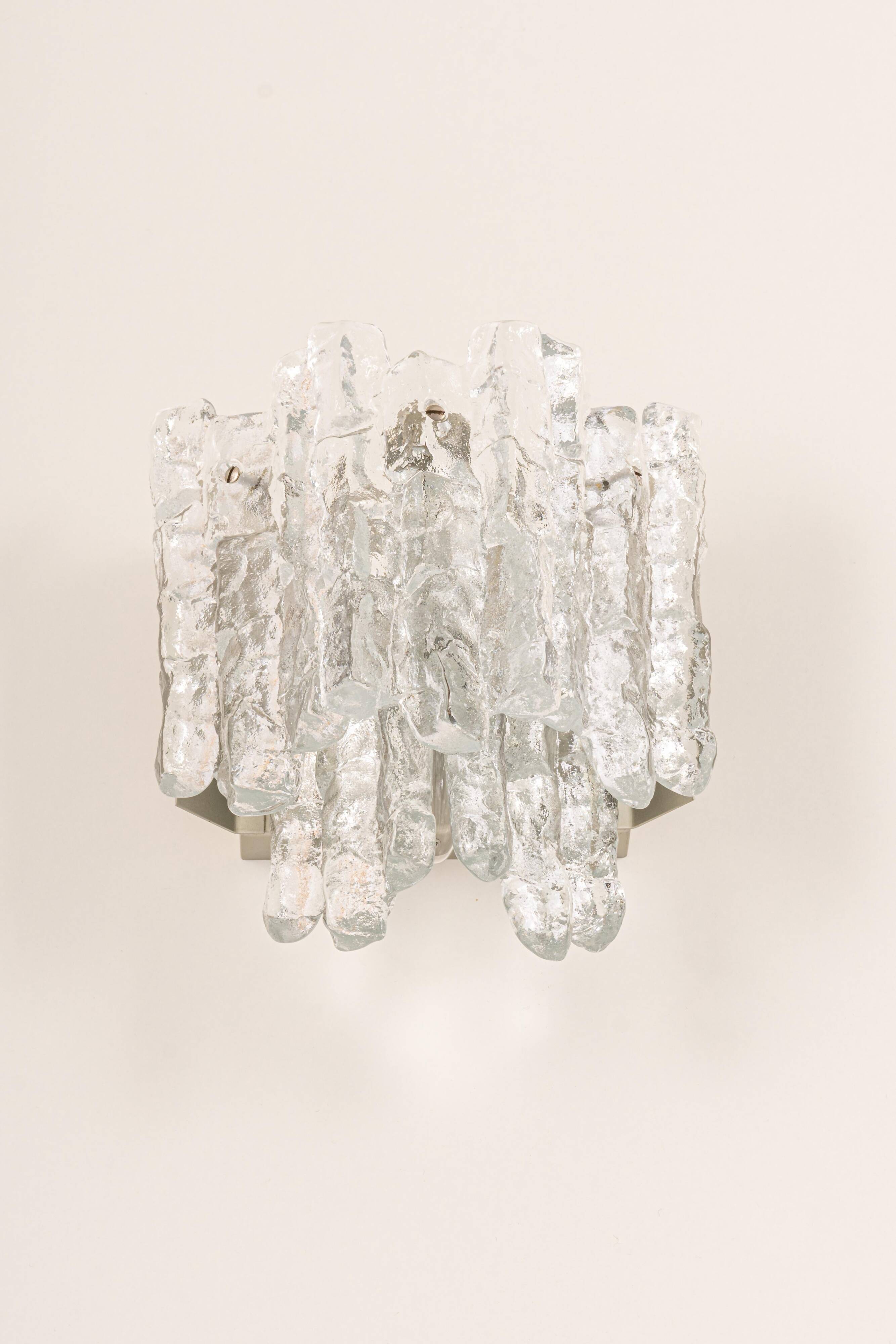 Pair of large Kalmar Murano wall sconces, Austria, 1960s.