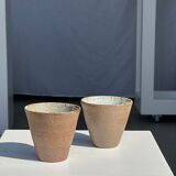 Lot de 2 tasses / mug en céramique indonésienne (mat brun)