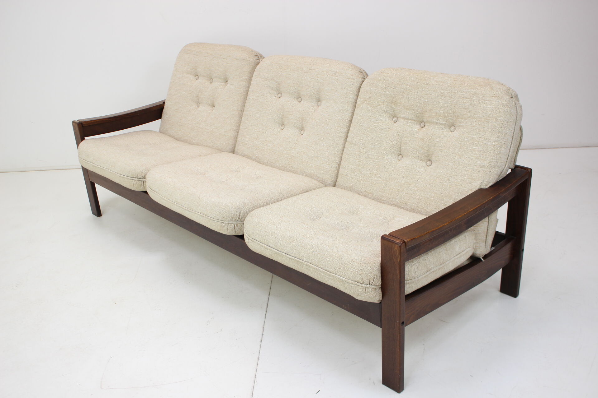 1980s three seater adjustable sofa / leda lux, czechoslovakia