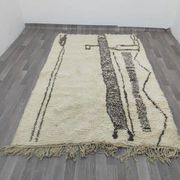 Tapis berbère en laine naturel traditionnelle fait main 2/3 m