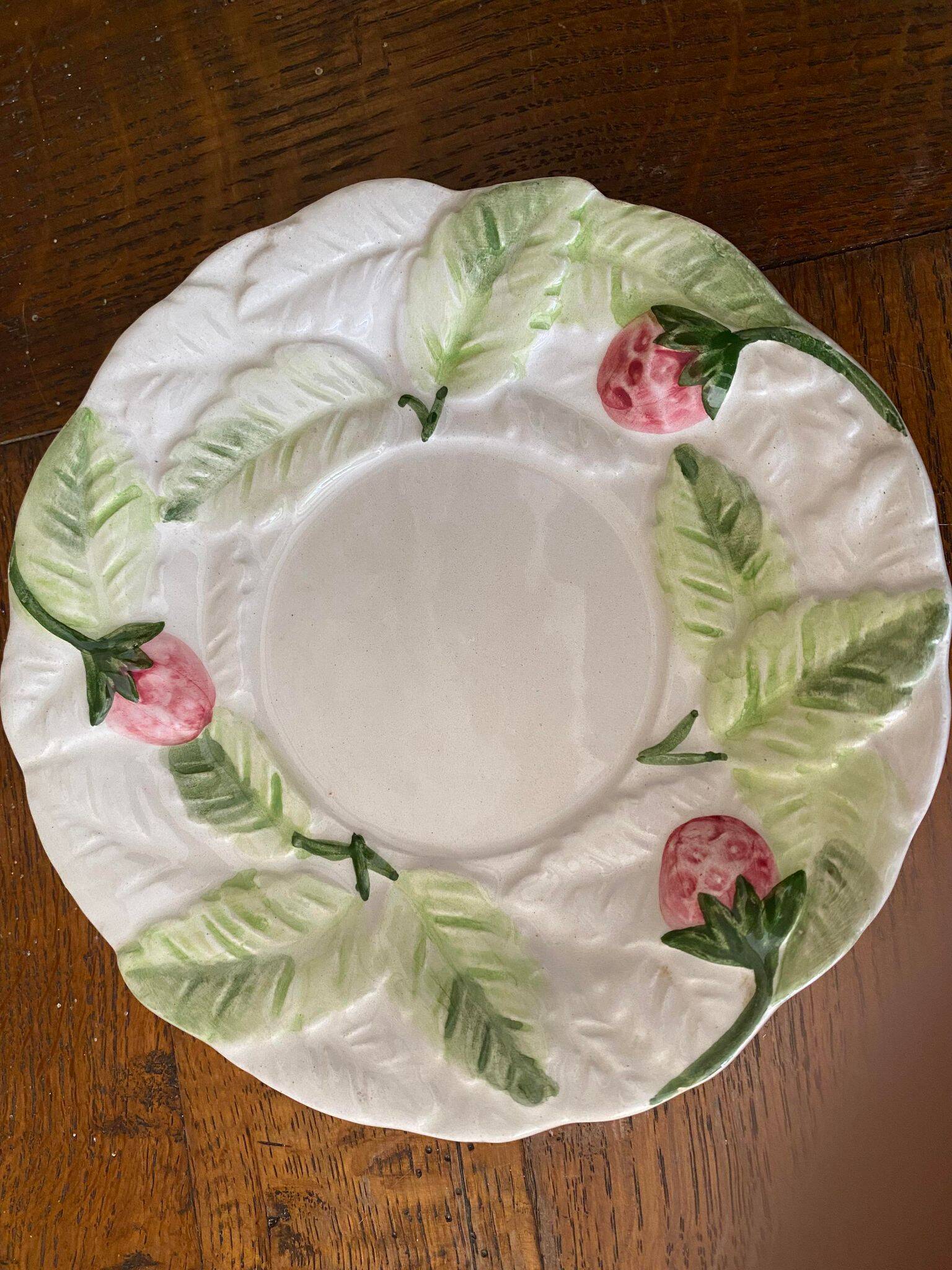 Slush cup and saucer with strawberry and leaf decoration Portugal