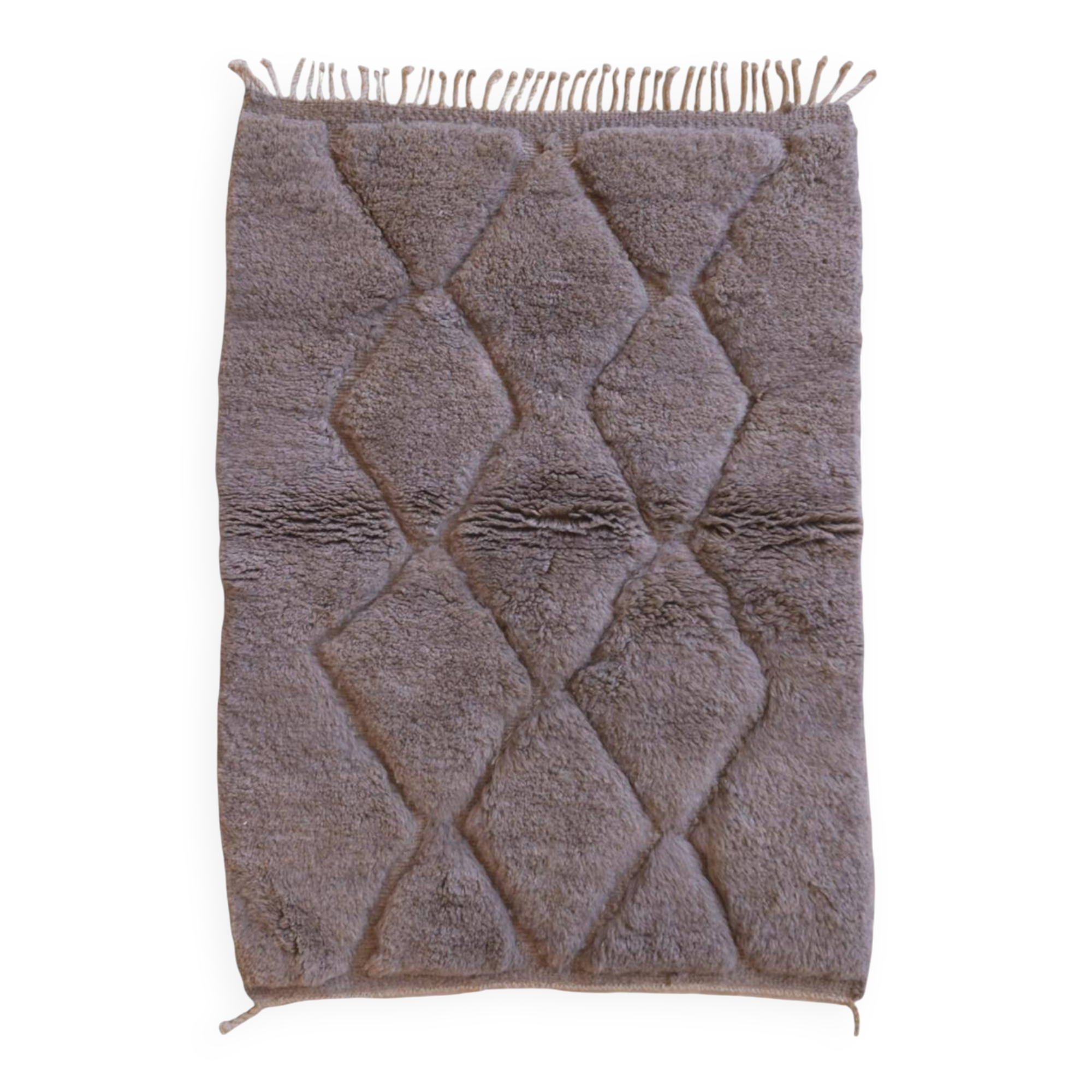 Beni Mrirt Taupe Rug - 152 x 112 cm