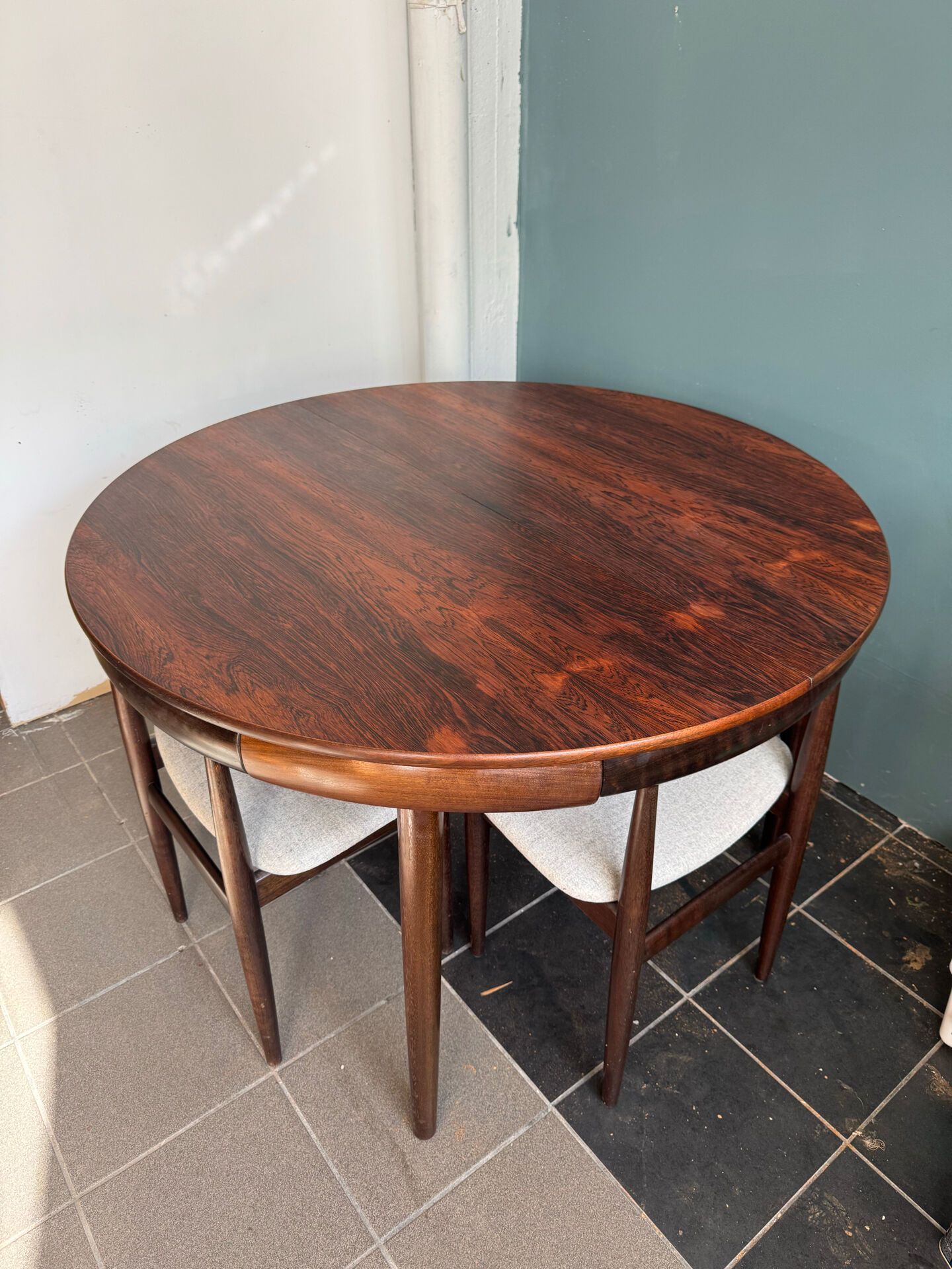 Rare Hans Olsen Roundette dining set, Denmark (1960s)