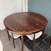 Rare Roundette dining room set by Hans Olsen, Denmark (1960s)