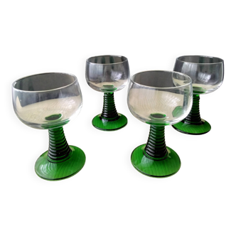 4 Alsatian white wine glasses in plain glass Luminarc