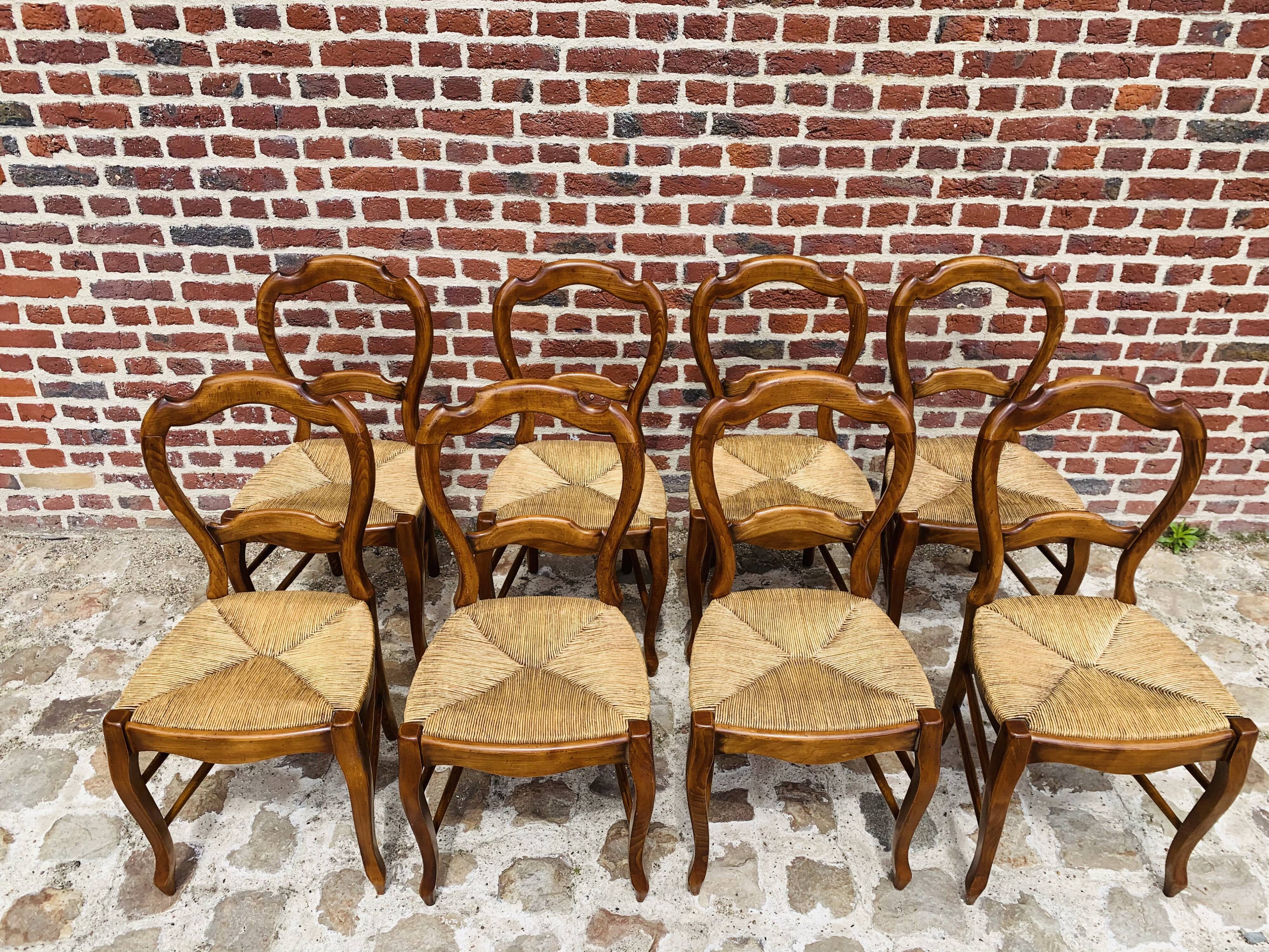 Suite of 8 chairs in cherry Louis Philippe