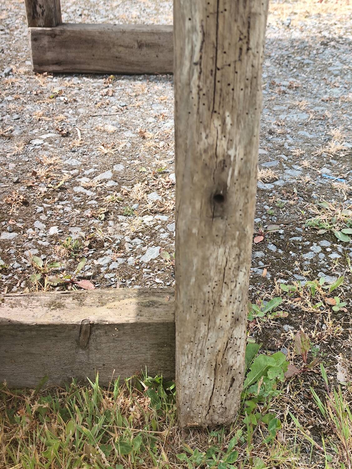 Old small 160 cm carpenter's workbench in solid oak