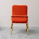 Set of 4 vintage golden metal and orange fabric chairs, 1970s modernist