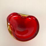 Large Murano Glass "Red-Yellow" Bowl Element Shell Ashtray Murano, Italy, 1970s