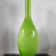 Grand vase bouteille géant en verre doublé vert pomme (66 cm)